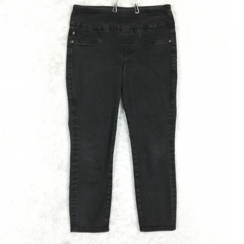 Rock & Republic Womens Jeans Fever Crop Pull On Black Denim Rx Slimming Mid 10